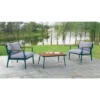 3pc Peakey Aluminum Patio Conversation Set Gray/Green/Oak - MiBasics