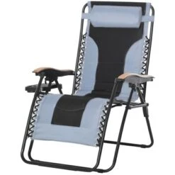Outsunny Outdoor Lounge Chair, Oversized Zero Gravity Folding Recliner Chair With Removable Pillow, Convenient Cup Holders, & Durable Material For Beach, Pool, Balcony, Lawn, Backyard -Garden Furniture Store GUEST e7e6e96e 2b7e 4540 8f38 554c1ffe1ccd