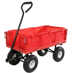 Sunnydaze Decor Sunnydaze Outdoor Lawn And Garden Heavy-Duty Steel Utility Cart With Removable Sides And Weather-Resistant Polyester Liner -Garden Furniture Store GUEST e896d862 1935 40c3 a6fb 0ec56c619a97