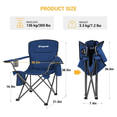 KingCamp Padded Folding Lounge Chairs With Built-In Cupholder, Insulated Cooler Sleeve, And Side Storage Pocket For Indoor & Outdoors, Blue (2 Pack) 1 KingCamp Padded Folding Lounge Chairs With Built-In Cupholder, Insulated Cooler Sleeve, And Side Storage Pocket For Indoor & Outdoors, Blue (2 Pack)