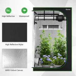 Costway 4x4 Grow Tent, 48''x48''x80'' High Reflective Mylar W/Observation Window GrayBlack 12 Costway 4x4 Grow Tent, 48''x48''x80'' High Reflective Mylar W/Observation Window GrayBlack -Garden Furniture Store GUEST eb0cf493 6389 4240 81ad 022addfeb170