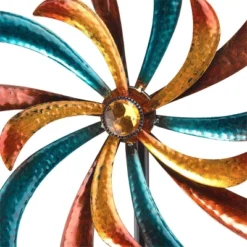 64" Metal Jeweled Metal Blade Windmill Spinner Garden Stake - Alpine Corporation -Garden Furniture Store GUEST eb3d0942 07bc 4a92 b533 50d51438ce60