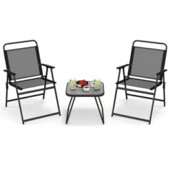 Costway 3pcs Patio Folding Conversation Chairs&Table Heavy-Duty Metal Outdoor Portable 17 Costway 3pcs Patio Folding Conversation Chairs&Table Heavy-Duty Metal Outdoor Portable -Garden Furniture Store GUEST eb76ce3a fe68 4c5e af45 79be58288d23