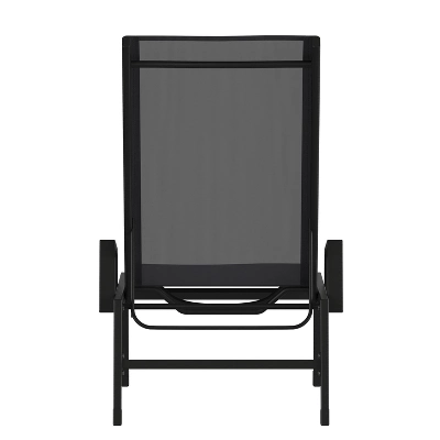 Emma And Oliver Set Of 2 Textilene Adjustable 5 Position Patio Chaise Lounge With Armrests And Metal Frame 8 Emma And Oliver Set Of 2 Textilene Adjustable 5 Position Patio Chaise Lounge With Armrests And Metal Frame - Image 8