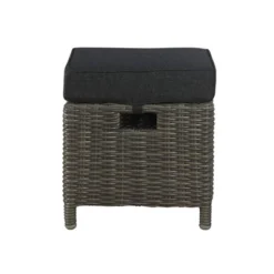 Asti Wicker Outdoor 15" Square Ottomans With Cushions - Gray - Alaterre Furniture -Garden Furniture Store GUEST ecd1c9f1 3746 4eff 8ef7 7a1c340e9124