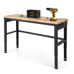 Costway 53" Adjustable Height Workbench 1760lbs Capacity Workstation W/ Power Outlets -Garden Furniture Store GUEST ed3487db ba76 460c 9359 6a297b0fe85f
