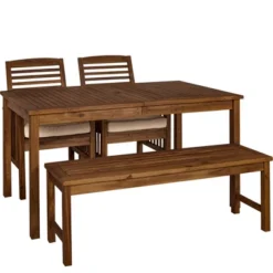 Ravenscroft 4pc Acacia Wood Patio Dining Set - Saracina Home -Garden Furniture Store GUEST ed44c97f 3ef4 47b8 a053 68a2d0bee986