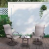 3pc Outdoor Steel Conversation Set Tan - Teamson Home