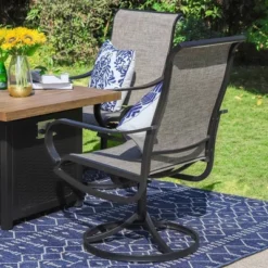 5pc Patio Dining Set With 34" Square Fire Pit Table & Swivel Arm Chairs - Captiva Designs -Garden Furniture Store GUEST ed7c97f5 5c16 4ee4 a4eb 64478bbac7ea