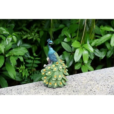 Techko Maid Peacock Calm Solar Outdoor Garden Statue Decor With Spotlight 9 Techko Maid Peacock Calm Solar Outdoor Garden Statue Decor With Spotlight - Image 9