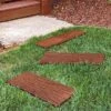 Flexon Rubber Railroad Tie Decorative Lawn And Garden Stepping Stone - Set Of 3