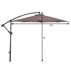 Costway 10' Hanging Umbrella Patio Sun Shade Offset Outdoor Market W/t Cross Base Tan -Garden Furniture Store GUEST ee241e8f 25ca 4ada a193 40476e3d7aaf