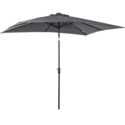 Outsunny 9' X 7' Patio Umbrella Outdoor Table Market Umbrella With Crank, Solar LED Lights, 45° Tilt, Push-Button Operation, For Deck, Backyard, Pool And Lawn -Garden Furniture Store GUEST ee6dc0b4 ddad 4e5c a0e6 36563ba455d8