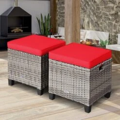 Costway 2PCS Patio Rattan Cushioned Ottoman Seat Foot Rest Table 24 Costway 2PCS Patio Rattan Cushioned Ottoman Seat Foot Rest Table -Garden Furniture Store GUEST ee9ee2d4 6f8a 4c58 a155 d0ac3909ecae