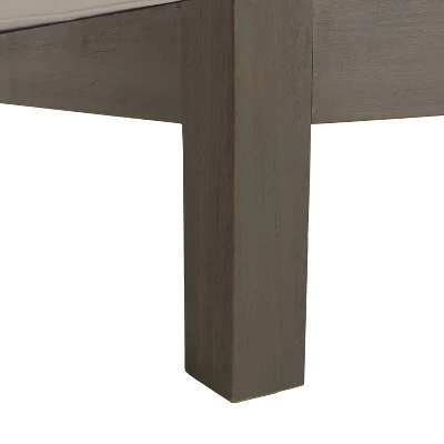 2pc Brava Outdoor Acacia Wood Right Arm Loveseat & Coffee Table With Cushion Gray/White - Christopher Knight Home 3 2pc Brava Outdoor Acacia Wood Right Arm Loveseat & Coffee Table With Cushion Gray/White - Christopher Knight Home - Image 3