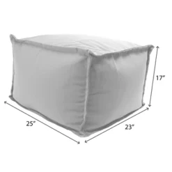 23" X 25" X 17" Outdoor Bean Filled Pouf/Ottoman In Sunbrella Cast Mist - Jordan Manufacturing -Garden Furniture Store GUEST ef2d8824 85ef 43cf a166 5bc2a3487516 1