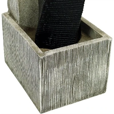 Sunnydaze Decor Sunnydaze 35"H Electric Polyresin Modern Artistry Column Outdoor Water Fountain With LED Lights 4 Sunnydaze Decor Sunnydaze 35"H Electric Polyresin Modern Artistry Column Outdoor Water Fountain With LED Lights - Image 4