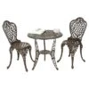 Cole 3pc Cast Aluminum Patio Bistro Set - Bronze - Christopher Knight Home