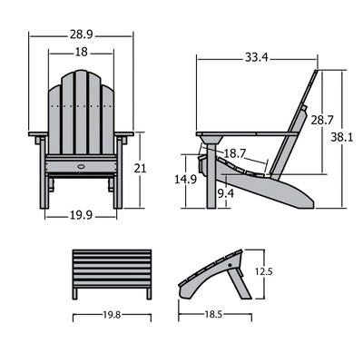 Westport 2pc Folding Adirondack Chair With Ottoman - Highwood 7 Westport 2pc Folding Adirondack Chair With Ottoman - Highwood - Image 7