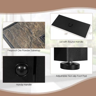 Tangkula 7PCS Patio Rattan Furniture Set 42" Fire Pit Table W/ Cover Cushioned 7 Tangkula 7PCS Patio Rattan Furniture Set 42" Fire Pit Table W/ Cover Cushioned - Image 7