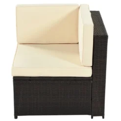 9pc Wicker Patio Sectional Seating Set With Cushions - Beige - GODEER -Garden Furniture Store GUEST f05c1efd 8c45 4d8b 9bdb 2dfcf96010a5