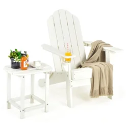 Tangkula Patio 2PCS Adirondack Chair Side Table Set Outdoor Chair Set With End Table Weather Resistant Cup Holder For Backyard Garden White 13 Tangkula Patio 2PCS Adirondack Chair Side Table Set Outdoor Chair Set With End Table Weather Resistant Cup Holder For Backyard Garden White -Garden Furniture Store GUEST f0967f33 46fb 4485 9909 5e0d99789d5e