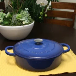 Crock-Pot Crock Pot Artisan Enameled 5 Quart Cast Iron Round Braiser Pan With Self Basting Lid In Sapphire Blue -Garden Furniture Store GUEST f1952357 105a 4594 be40 fbcf0af886e9