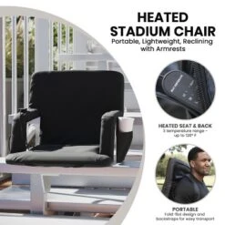 Flash Furniture Malta Portable Heated Reclining Stadium Chair With Armrests, Heated Padded Back & Heated Seat With Dual Storage Pockets And Backpack Straps -Garden Furniture Store GUEST f229c872 ad95 4eb4 976c 59f970b72b3a