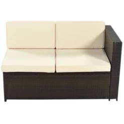 9pc Wicker Patio Sectional Seating Set With Cushions - Beige - GODEER -Garden Furniture Store GUEST f230d734 a107 4fe3 850a 5a7b46b390f0