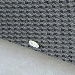 OUTSUNNY Ousunny Patio Furniture, Wicker Coffee Table, Hand-Woven PE Rattan Side Table With A Tempered Glass Top, 33.5" X 19.75", Black -Garden Furniture Store GUEST f263f62f a43a 4a00 868c b2f0f20500be