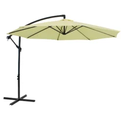 Sunnydaze Decor Sunnydaze Outdoor Steel Cantilever Offset Patio Umbrella With Air Vent, Crank, And Base - 9.25' -Garden Furniture Store GUEST f2881962 7af0 448b 8136 86d454c36680