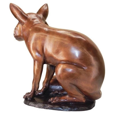 Design Toscano The Observant Sitting Fox Cast Bronze Garden Statue 1 Design Toscano The Observant Sitting Fox Cast Bronze Garden Statue