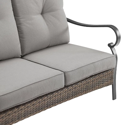 Dahlia Outdoor Steel Sofa Taupe/Matte Black - Crosley 9 Dahlia Outdoor Steel Sofa Taupe/Matte Black - Crosley - Image 9