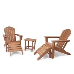 5pk Plastic Resin Adirondack Chair With Side Table & Ottoman - EDYO LIVING -Garden Furniture Store GUEST f3fac928 d512 4318 9330 b312e48b1e81