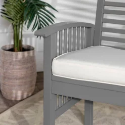 Ravenscroft Modern Boho Acacia Wood Slatted Outdoor Loveseat With Cushion - Saracina Home -Garden Furniture Store GUEST f46be8ab a007 4035 83b9 ae5457706df9