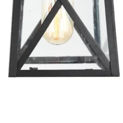 11" Metal/Seeded Glass Square Outdoor Pendant Light Black - LNC -Garden Furniture Store GUEST f48196a1 6cbb 4689 951a ce382cbedfa1