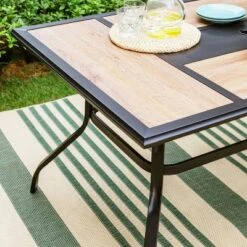 Captiva Designs Outdoor Rectangle Steel Dining Table With 1.57" Umbrella Hole -Garden Furniture Store GUEST f4b3252c 695a 40dc 9275 722dcd4b0d58