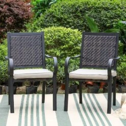 5pc Patio Dining Set With Table & Wicker Rattan Chairs With Cushions - Captiva Designs -Garden Furniture Store GUEST f4e935c5 3689 4499 b3a0 0578df69cefa