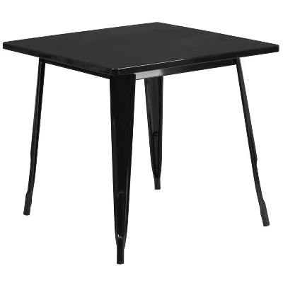 Flash Furniture Commercial Grade 31.5" Square Metal Indoor-Outdoor Table 15 Flash Furniture Commercial Grade 31.5" Square Metal Indoor-Outdoor Table - Image 15
