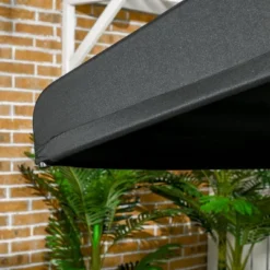 Outsunny 3-Seat Patio Swing Chair, Outdoor Canopy Swing Glider With Cushion With 3 Throw Pillows & Adjustable Shade For Porch, Black -Garden Furniture Store GUEST f5bb2d3e 4c8b 406e 8c28 c6710d109238