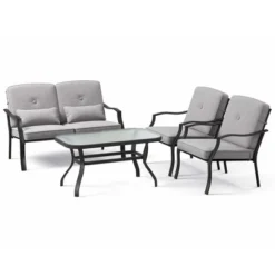 Costway 4 PCS Patio Furniture Set Outdoor Conversation Sofa Tempered Glass Coffee Table -Garden Furniture Store GUEST f607636e 24fb 498a a764 746baee8ecbe