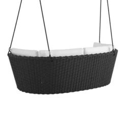 Sally Loveseat Swing With Cushion - Gray/Black - Novogratz -Garden Furniture Store GUEST f63000b3 8a12 46f7 8f0e d86655101c3a