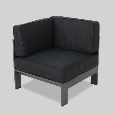 Cape Coral 5pc Aluminum Sofa Set With Cushions - Dark Gray - Christopher Knight Home 4 Cape Coral 5pc Aluminum Sofa Set With Cushions - Dark Gray - Christopher Knight Home - Image 4