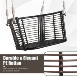Costway Patio Hanging Rattan Basket Chair Swing Hammock Chair With Seat Cushion -Garden Furniture Store GUEST f756d83d 55f3 4c51 9bab c6cf9deb4357