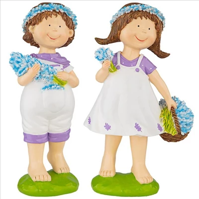 Design Toscano Bluebonnet Twins Springtime Children Garden Statues: Set Of Two 2 Design Toscano Bluebonnet Twins Springtime Children Garden Statues: Set Of Two - Image 2