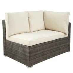 7pc Wicker Patio Seating Set With Cushions & Storage Box - Gray/Beige - GODEER -Garden Furniture Store GUEST f813698e 4982 4e1b 8b6e 35237fbdb0aa