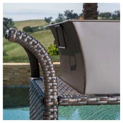 Ravenna Wicker Patio Bar Cart With Ice Bin - Brown - Christopher Knight Home 3 Ravenna Wicker Patio Bar Cart With Ice Bin - Brown - Christopher Knight Home - Image 3