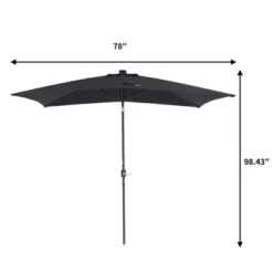 10' X 6.5' Solar LED Patio Umbrella With Tilt And Crank Lift Black - Wellfor 16 10' X 6.5' Solar LED Patio Umbrella With Tilt And Crank Lift Black - Wellfor -Garden Furniture Store GUEST f8dd947d ec77 4024 a2e4 0c5507fa2d79