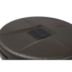 Good Ideas Aspen ECO 50 Gallon Capacity Rain Barrel Water Storage Collector Saver With Brass Spigot And Removable Lid, Oak Brown