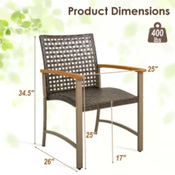 Costway Set Of 4 Patio Dining Chairs Outdoor Wicker Armchairs With Acacia Wood Armrests 9 Costway Set Of 4 Patio Dining Chairs Outdoor Wicker Armchairs With Acacia Wood Armrests -Garden Furniture Store GUEST f9335b0d 76dd 4f8a b88a 77f4bda5452d